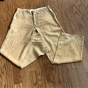 Armani Exchange 100% Linen Pants in Beige/Tan Color Size 32L